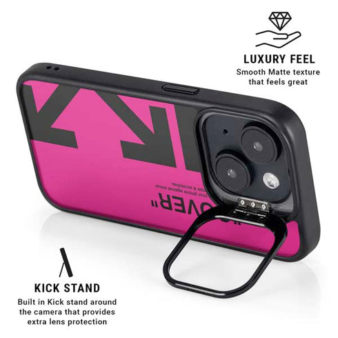 Black and Pink Arrows iPhone 15 Kickstand Case